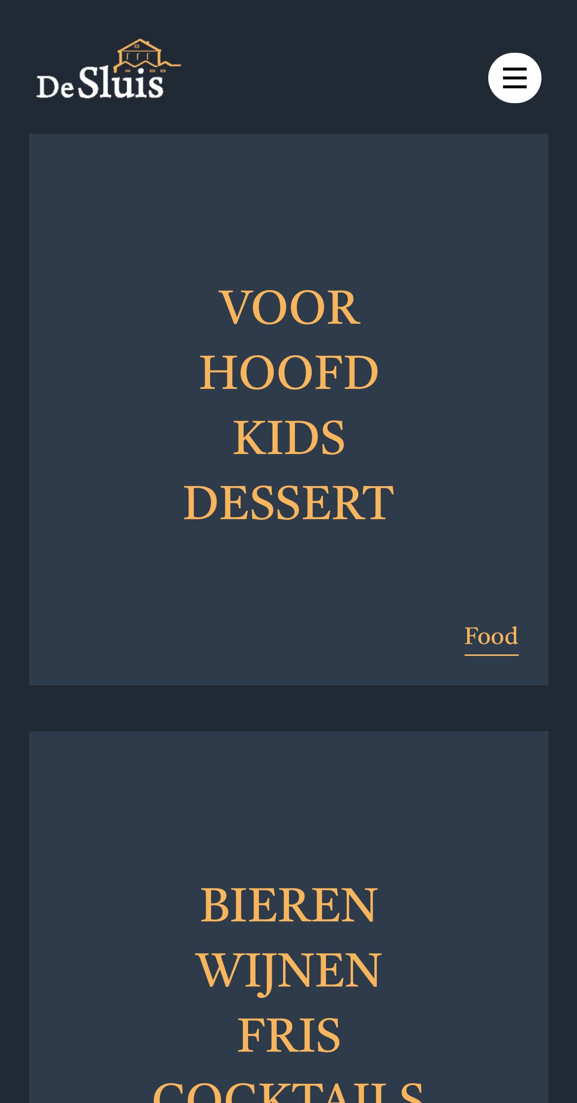 De Sluis Menu